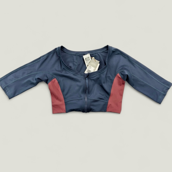 Adidas Yoga Zip Crop Top S NWT Active Parley Eco Training Shirt - Picture 2 of 11